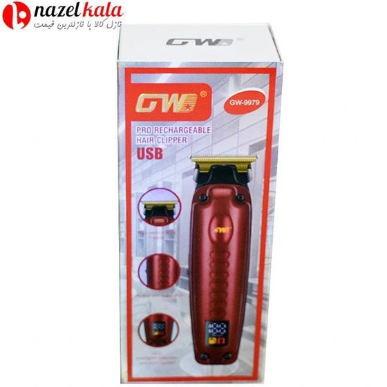 ماشین اصلاح جی دبلیو مدل GW-9979 با تیغه استیل ضد زنگ