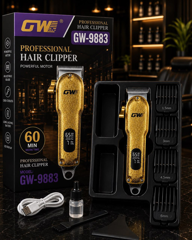ماشین اصلاح جی دبلیو مدل GW-9883 با برش مستقیم و باتری قوی