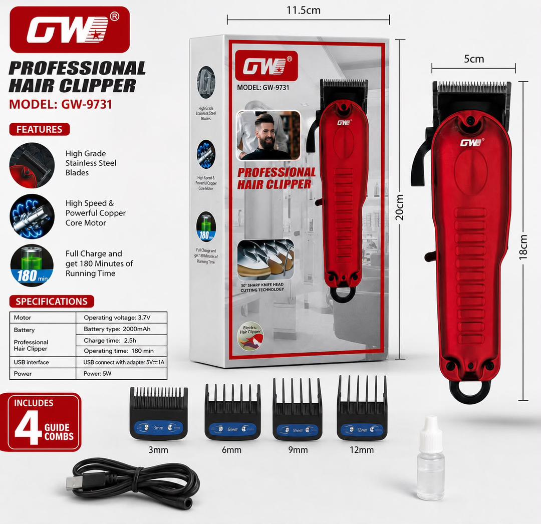 ماشین اصلاح موی سر و صورت جی دبلیو مدل GW-9731