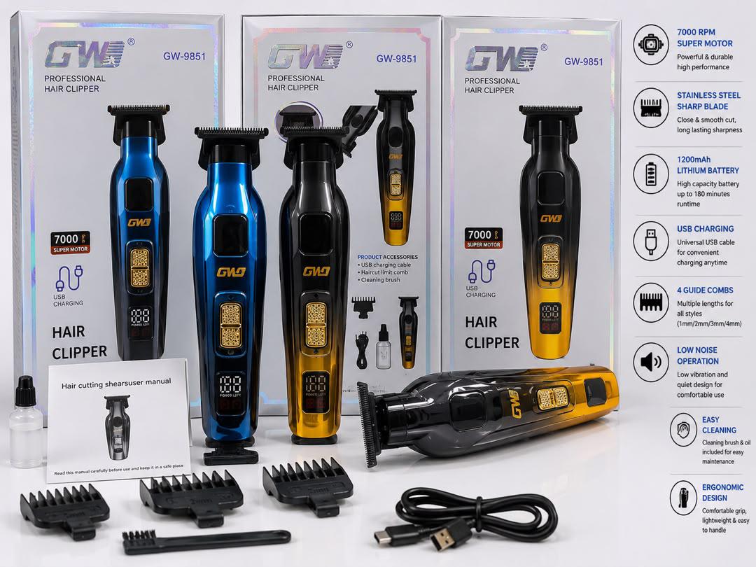 ماشین اصلاح سر صورت جی دبلیو مدل GW-9851