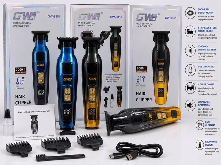 ماشین اصلاح سر صورت جی دبلیو مدل GW-9851