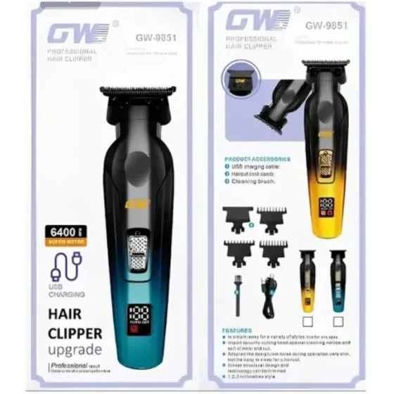 ماشین اصلاح سر صورت جی دبلیو مدل GW-9851