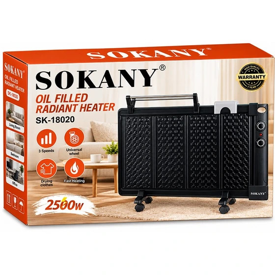 بخاری برقی روغنی سوکانی مدل SK-18020 توان 2500 وات