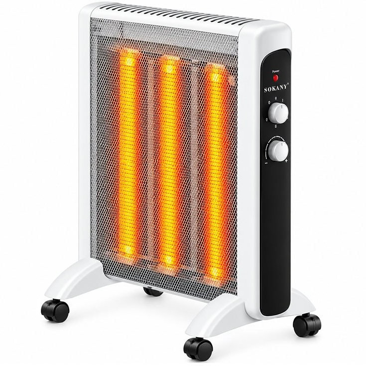 بخاری برقی SOKANY مدل SK-18004 توان 2000 وات با ترموستات قابل تنظیم و پایه چرخدار