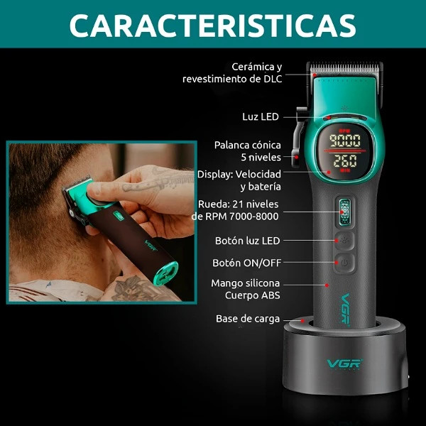 ماشین اصلاح وی جی آر مدل V-885C با تیغه سرامیکی