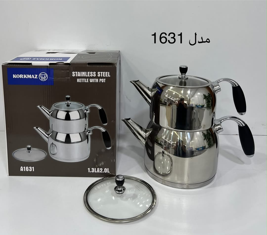 کتری قوری کرکماز مدل A1631 ظرفیت ۲ لیتر با قوری ۱.۳ لیتر استیل ضد زنگ