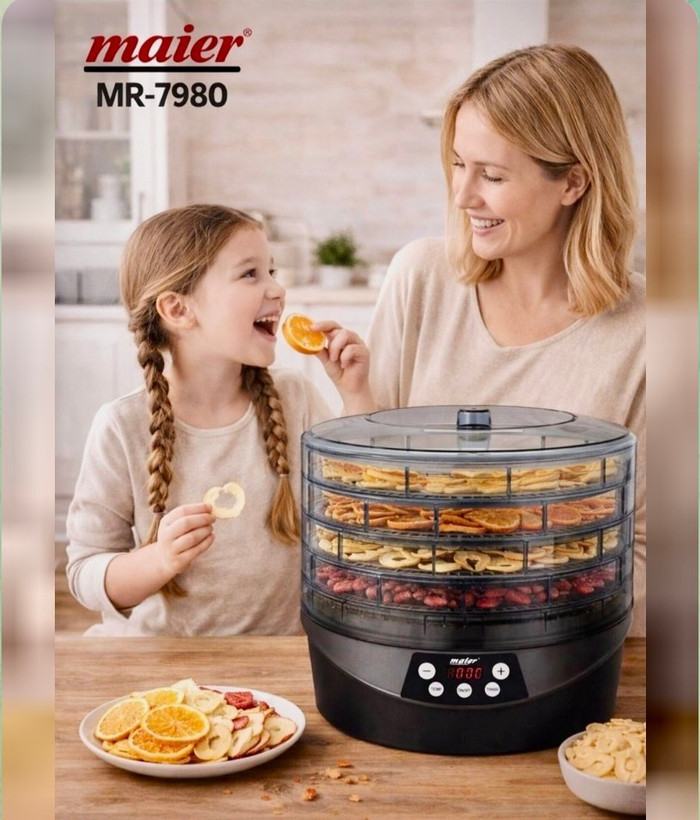 میوه خشک کن مایر مدل MR7980 چرخشی دیجیتال ۵ طبقه